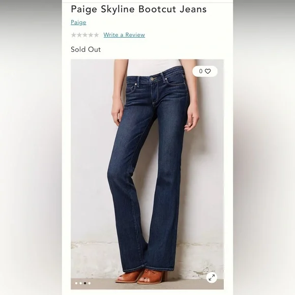 NWOT PAIGE Denim Skyline Boot Women's Blue Flare Jeans, Size 30
